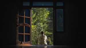 PerkUp Hostel外面的花园
