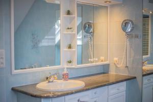 a bathroom with a sink and a mirror at La villa Émilie in Durbuy +42 photos