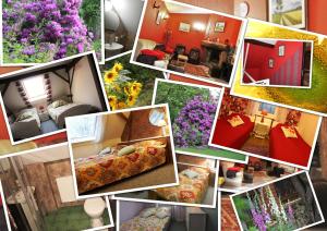 a collage of pictures of a living room at W Starym Ogrodzie in Wolimierz