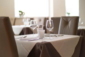 A restaurant or other place to eat at La Perla