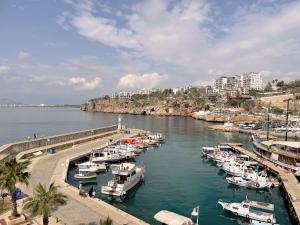 a bunch of boats docked in a harbor at Hotel Mille Kaleiçi in Antalya