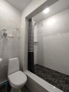 エカテリンブルクにあるMiniHotel VAVILONのバスルーム(トイレ、洗面台、シャワー付)