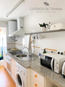 Kuchyň nebo kuchyňský kout v ubytování Latidos de Triana - Apartamento en Triana totalmente equipado