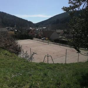 una cancha de baloncesto en un campo con en La clé des champs, en Colroy-la-Roche