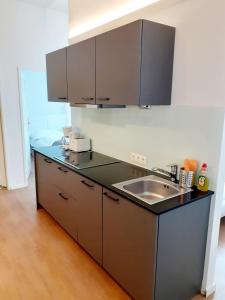 Kuchyň nebo kuchyňský kout v ubytování Sissi Apartments