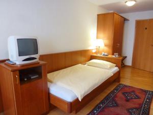 1 dormitorio con 1 cama y TV en un armario en Apartment Flesch-2 by Interhome, en Schelingen
