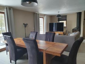 TV a/nebo společenská místnost v ubytování Les étangs du Thioux GUEST HOUSE