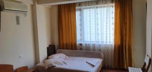 a room with a couch and a large window at Vila Raduinea in Eforie Nord