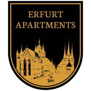 a shield with a silhouette of a castle at Apartment am Steinplatz in Erfurt