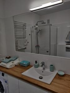 Ένα μπάνιο στο Apartament Błękitna Muszelka Darłówko +9 φωτογραφίες