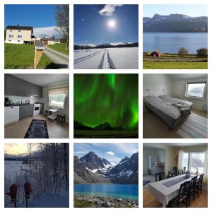 een collage van verschillende foto's van verschillende plaatsen bij Slåtteng in Svensby
