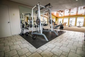 een fitnessruimte met een fitnessruimte met loopbanden bij Companion Hotel Motel in Hearst