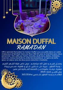 un flyer pour un dîner de malcolm durham dans l'établissement Maison Duffal, à Azrou