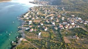 an aerial view of a small island in the water at Apartment Barbat, Rab 1 in Barbat na Rabu