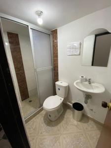 Koupelna v ubytování Hotel Policarpa