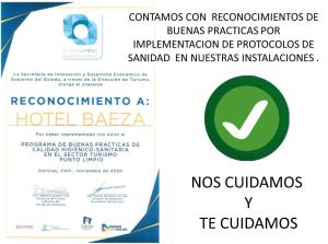 Un certificat, premiu, logo sau alt document afișat la HOTEL BAEZA