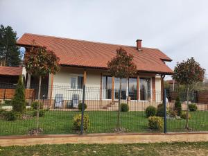 a house with a fence in front of it at Dolce Vita House Vrdnik in Vrdnik