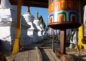a large colorful vase sitting next to a building at Salakha Homestay in Darjeeling