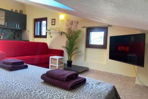 TV a/nebo společenská místnost v ubytování Tiny CostaBella