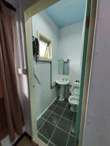 Kampong Kundassan的住宿－Ren-Hana Kundasang，一间带卫生间和水槽的浴室