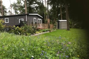 a tiny house in a yard with a garden at Japanse bostuin met Wifi in Lochem