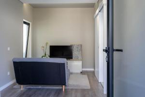 a living room with a couch and a television at Pateo 780 in Vila Nova de Gaia