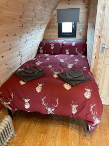 Tempat tidur dalam kamar di North Point Pods (north coast 500)