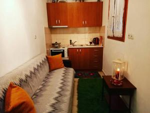 A kitchen or kitchenette at ενοικιαζομενα δωματια πηλιο διονυσια