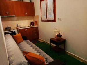 A kitchen or kitchenette at ενοικιαζομενα δωματια πηλιο διονυσια