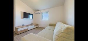 salon z kanapą i telewizorem w obiekcie Aurum luxury apartments w mieście Vir