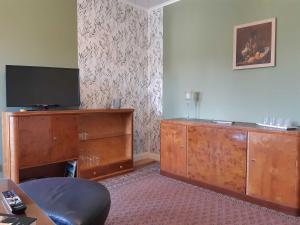 TV a/nebo společenská místnost v ubytování Moderne Ferienwohnung Zwickau