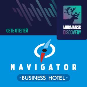 a logo for a hotel and a sign that reads nvanguardagencyagency at Murmansk Discovery - Hotel Navigator in Murmansk