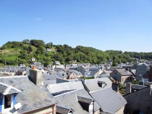 an aerial view of a town with houses and trees at Holiday Home La Rose des Vents - YPO401 by Interhome in Yport