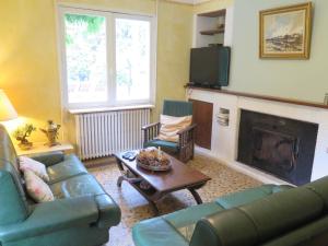 sala de estar con sofá y chimenea en Holiday Home Le Belon - MOS140 by Interhome, en Mézos