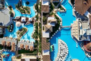 an overhead view of the water park at the resort at Atlantica Aeneas Resort in Ayia Napa