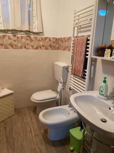 Campofranco的住宿－Fontana Di Li Rosi，一间带卫生间和水槽的浴室