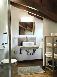 a bathroom with a sink and a toilet at Villa Solana in Potes