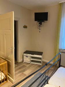 Postel nebo postele na pokoji v ubytování Haus an der Diemel