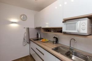Kuchyň nebo kuchyňský kout v ubytování Apartment Hitri