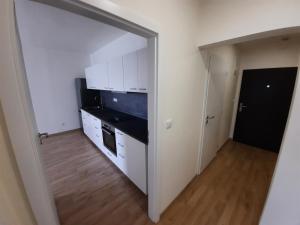 Kuchyň nebo kuchyňský kout v ubytování Apartman Vbloku