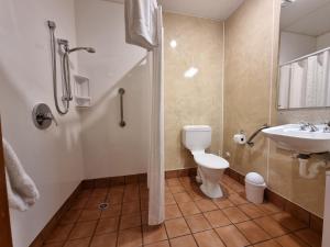 une salle de bain avec toilettes et lavabo dans l'établissement Amross Court, à Christchurch 50 autres photos