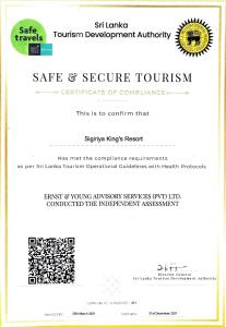 Certifikát, hodnocení, plakát nebo jiný dokument vystavený v ubytování Sigiriya King's Resort