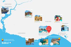 a map of dubrovnik with sights and attractions at Quinta das Palmeiras Pool & Beach in Pêra in Porches