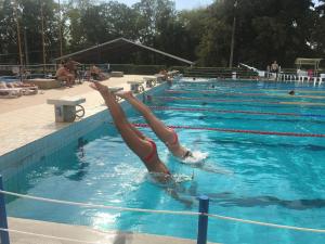 Der Swimmingpool an oder in der Nähe von Happy Mammy Bababarát Vendégház Fészek utca