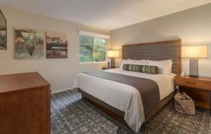 ベース・レイクにあるWorldMark Bass Lakeの大きなベッドと机があるホテルの部屋 +57枚の写真
