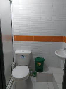 a bathroom with a toilet and a sink at Hermoso Apartamento en San Gil in San Gil