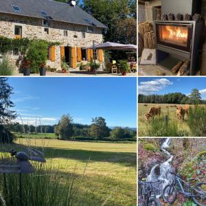 a collage of pictures of a house and a field at Sous les étoiles au bois d’embesse in Thalamy