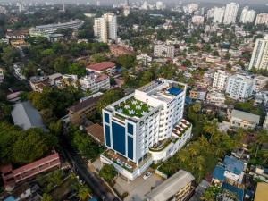 an aerial view of a city with tall buildings at Vivanta Thiruvananthapuram in Trivandrum