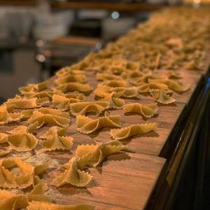 a long line of food on a wooden table at The Plume of Feathers in Sherborne