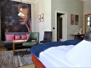 Postel nebo postele na pokoji v ubytování Hotel Pension Zur Fährbrücke